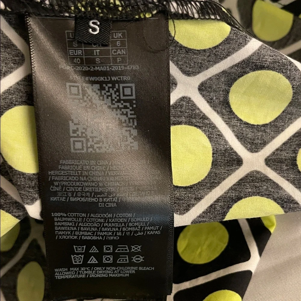 Guess Vibrant Lime and Black Patterned Long Sleeve Dress - Picture 11 of 12